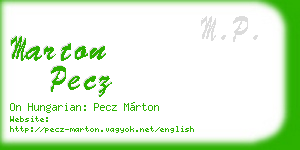 marton pecz business card